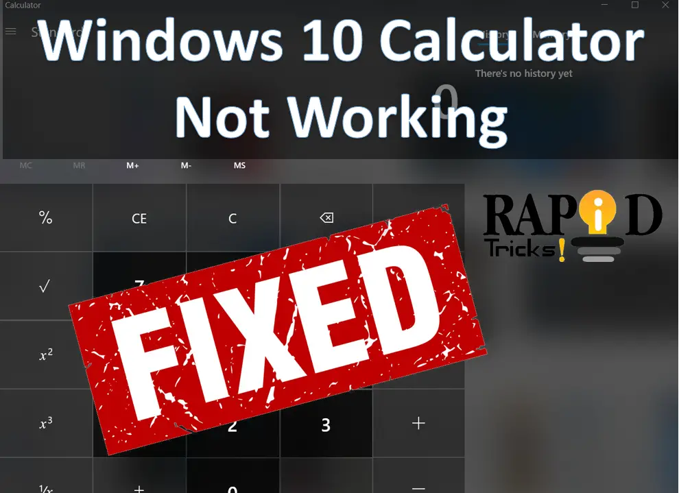 windows 10 calculator not working